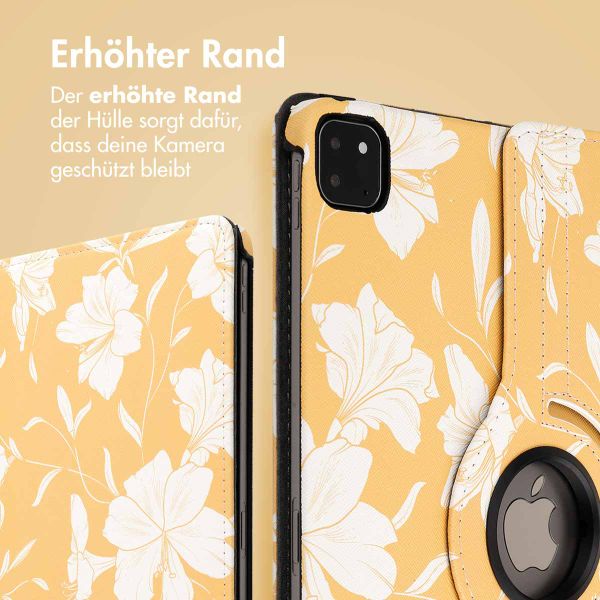 imoshion 360° drehbare Design Klapphülle für das iPad Pro 12.9 (2018 / 2020 / 2021 / 2022) - Yellow Flowers