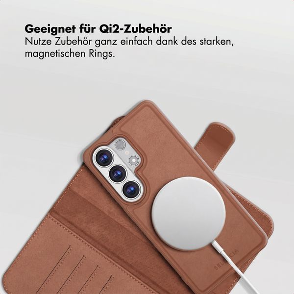 Selencia Olyn Abnehmbare Bookcase mit MagSafe Samsung Galaxy S26 Ultra - Braun