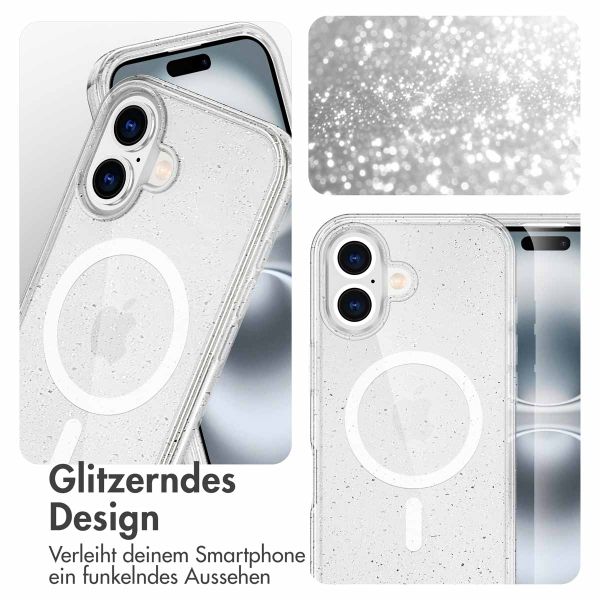 imoshion Sparkle Back Cover mit MagSafe für das iPhone 16 - Transparent