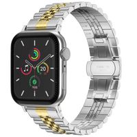 Selencia Jubilee-Edelstahlarmband für Apple Watch Series 1 t/m 9 / SE (38/40/41 mm) | Series 10 / 11 (42 mm) - Silber und Gold