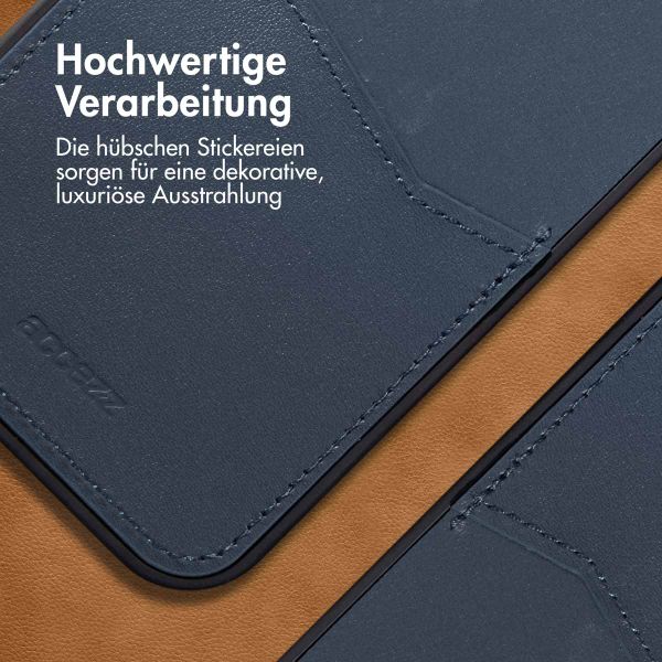 Accezz Premium Leather Card Slot Back Cover für das Apple iPhone 14 Plus - Dunkelblau