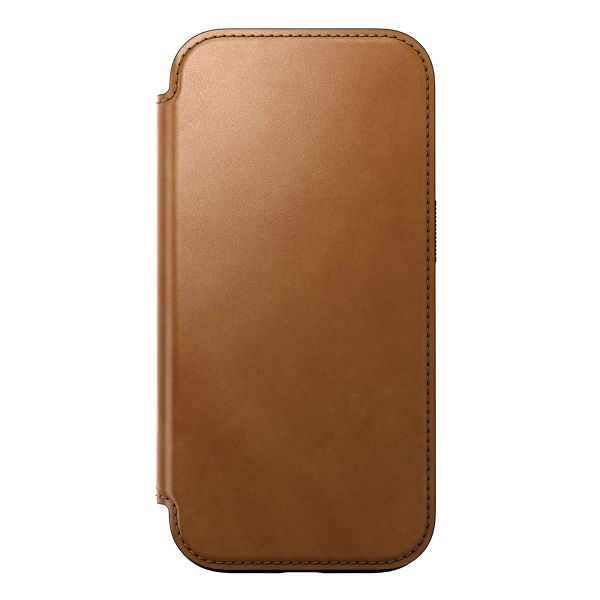 Nomad Modern Leather Folio Klapphülle für das iPhone 16 Pro - English Tan