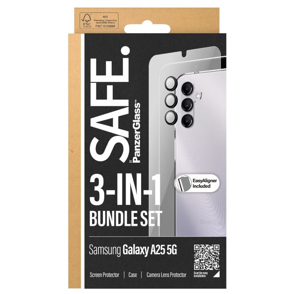 SAFE by PanzerGlass 3-in-1-Schutzpaket - Hülle + Schutzfolie + Kameraschutz für das Samsung Galaxy A25 (5G)