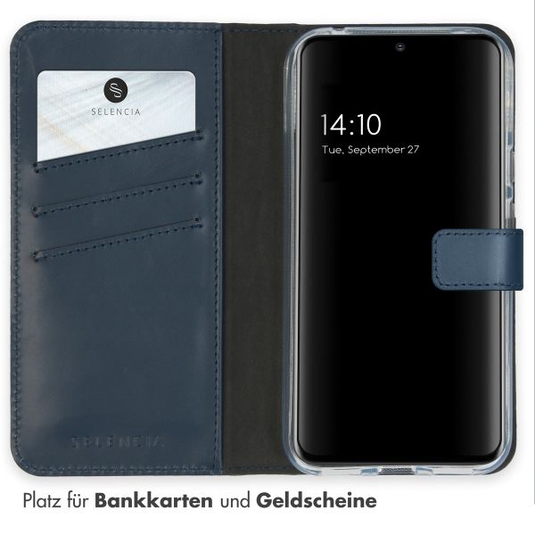 Selencia Echtleder Klapphülle Google Pixel 8a - Blau