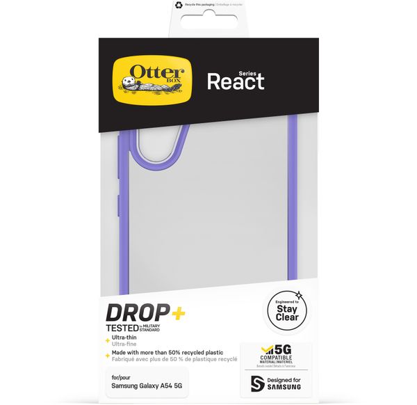 OtterBox React Backcover für das Samsung Galaxy A54 (5G) - Transparent / Violett