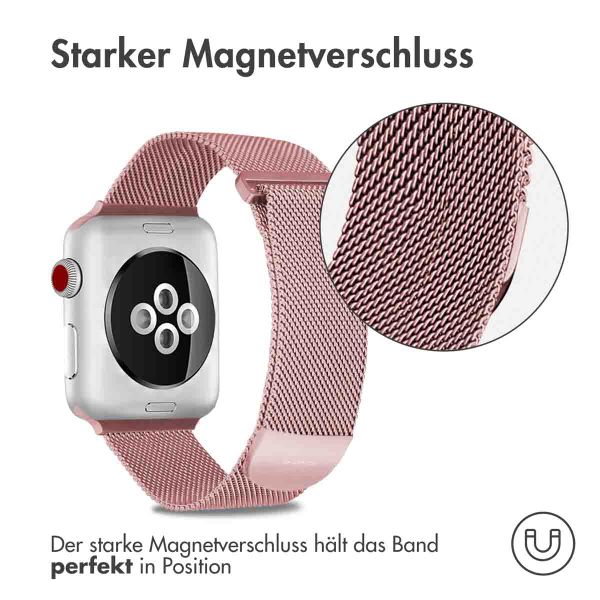 imoshion Magnetisches Milanaise Armband für das  Apple Watch Series 1 - 11 / SE / Ultra (44/45/46/49 mm) - Größe S - Rosa
