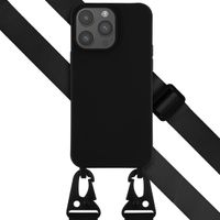 Selencia Silikonhülle mit abnehmbarem Band für das Apple iPhone 14 Pro Max - Schwarz