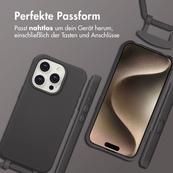 imoshion Color Backcover mit abnehmbarem Handykette und MagSafe Apple iPhone 15 Pro - Black Coffee