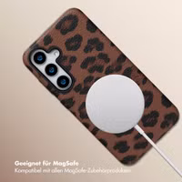 Selencia Sabi Backcover Leopardenmuster mit MagSafe Samsung Galaxy S25 - Mocha Brown