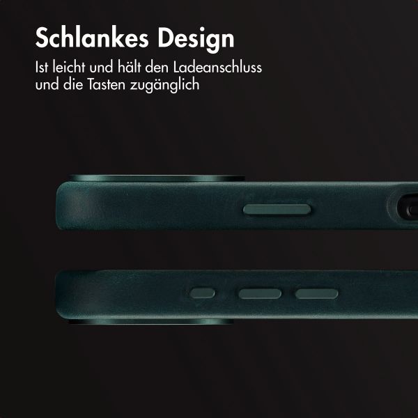 Accezz Vintage Leather Magsafe Backcover Apple iPhone 16 - Smokey Green