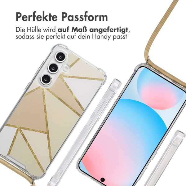 imoshion Design Hülle mit Band Samsung Galaxy S24 FE - Beige Graphic