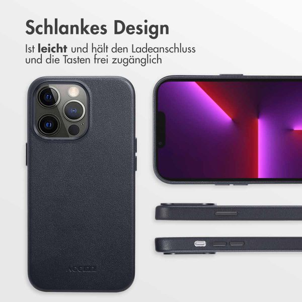 Accezz MagSafe Leather Backcover Apple iPhone 13 Pro - Onyx Black