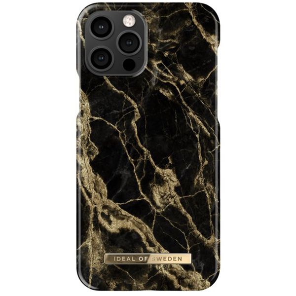 iDeal of Sweden Fashion Back Case iPhone 12 (Pro) - Golden Smoke Marble