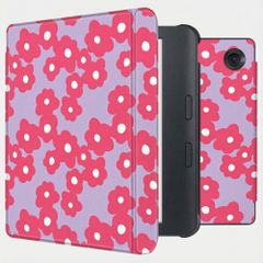 imoshion Design Slim Hard Case Sleepcover mit Stand Kobo Libra Colour - Dusty Rose Blossom