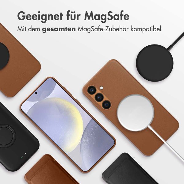 Accezz MagSafe Leather Backcover für das Samsung Galaxy S24 Plus - Sienna Brown