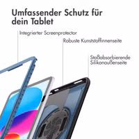 Accezz Robustes Back Cover mit Schultergurt Apple iPad 11 (2025) 11 Zoll A16 / iPad 10 (2022) 10.9 Zoll - Blau