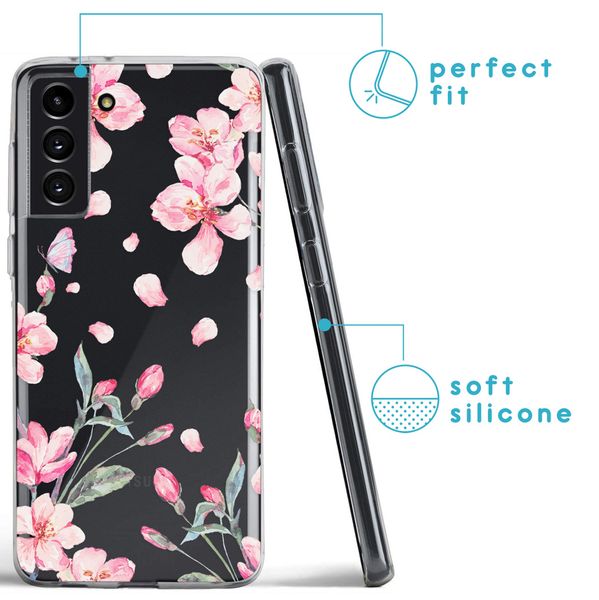 imoshion Design Hülle Samsung Galaxy S21 Plus - Blume - Rosa