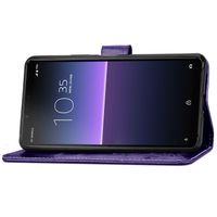 Kleeblumen Klapphülle Violett für das Sony Xperia 10 II