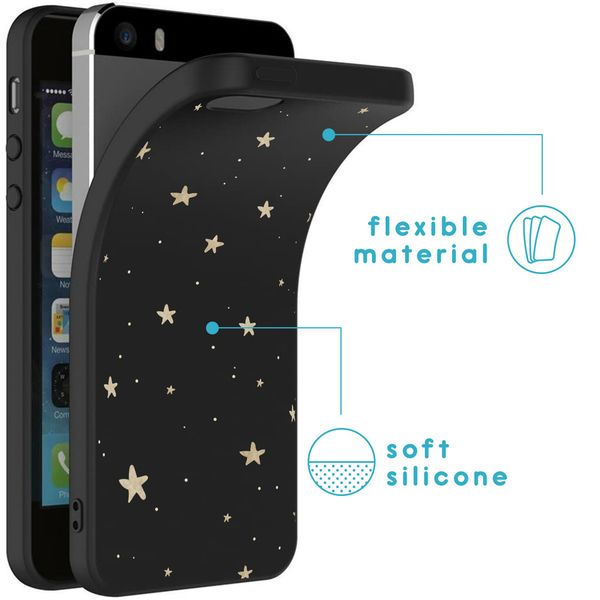 imoshion Design Hülle für das Apple iPhone 5 / 5s / SE - Sterne / Schwarz