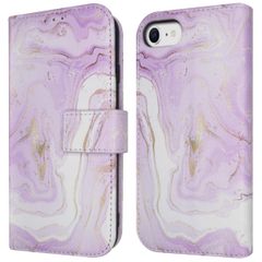 imoshion ﻿Design Klapphülle für das iPhone SE (2022 / 2020) / 8 / 7 / 6(s) - Purple Marble