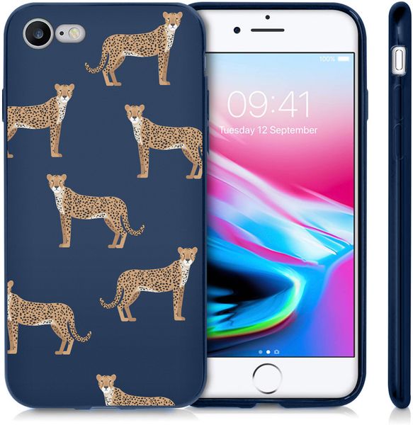 imoshion Design Hülle iPhone SE (2022 / 2020) / 8 / 7 - Leopard - Blau