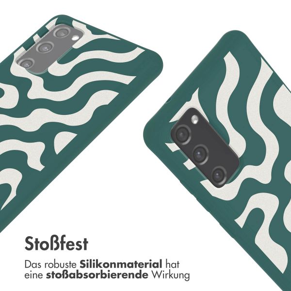 imoshion SilikonHülle design mit Band Samsung Galaxy S20 FE - Petrol Green Groovy