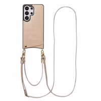 Selencia Nova Croco HandyHülle mit Kordel und Kartenhalter Samsung Galaxy S26 Ultra - Beige