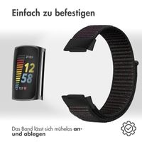 imoshion Nylonarmband für das  Fitbit Charge 5 - Größe L - Schwarz