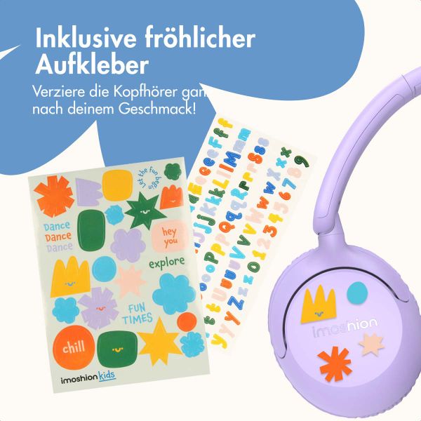 imoshion Kinderkopfhörer mit AUX-Kabel - Dezibelbegrenzer - Lavender Lilac
