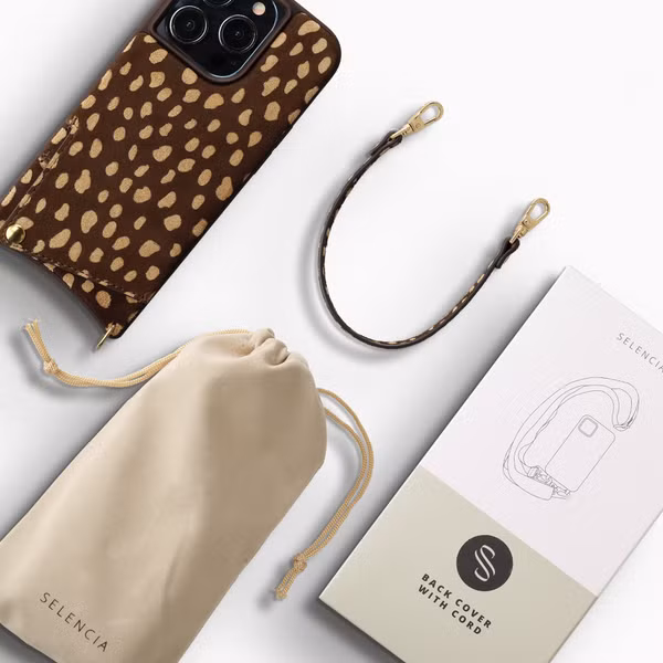 Selencia Nova Echtleder Backcover mit Kartenhalter Apple iPhone 13 Pro - Fawn Chic