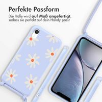 imoshion Silikonhülle design mit Band für das iPhone Xr - Lila Flower Distance