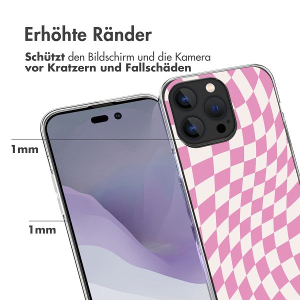 imoshion Design Hülle für das iPhone 14 Pro Max - Retro Pink Check