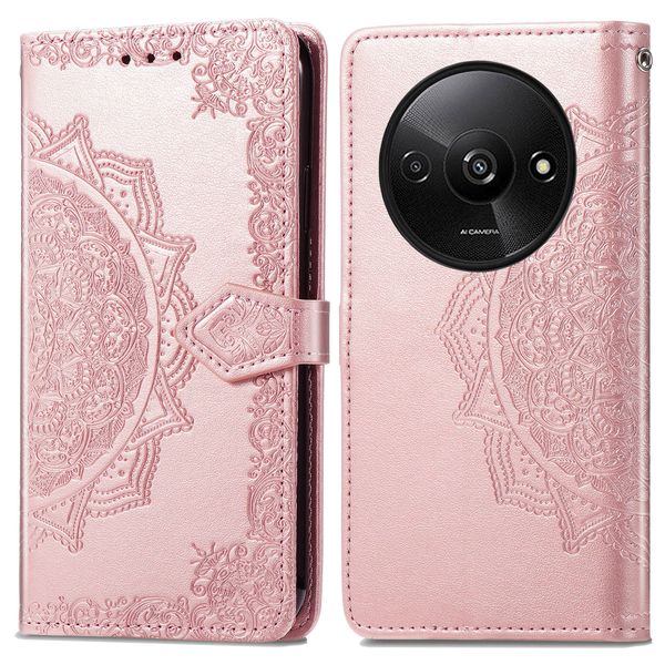 imoshion Mandala Klapphülle für das Xiaomi Redmi A3 - Rose Gold