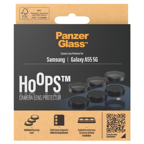 PanzerGlass Kameraprotektor Hoop Optic Rings für das Samsung Galaxy A55 - Black