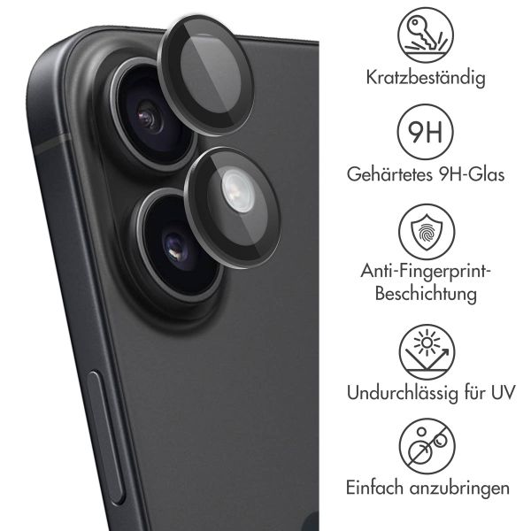 imoshion 2er-Pack Objektivschutz für Kamera für das iPhone 16 / 16 Plus - Schwarz