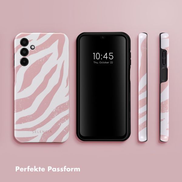 Selencia Vivid Tough Back Cover für das Samsung Galaxy A15 (5G/4G) - Colorful Zebra Old Pink