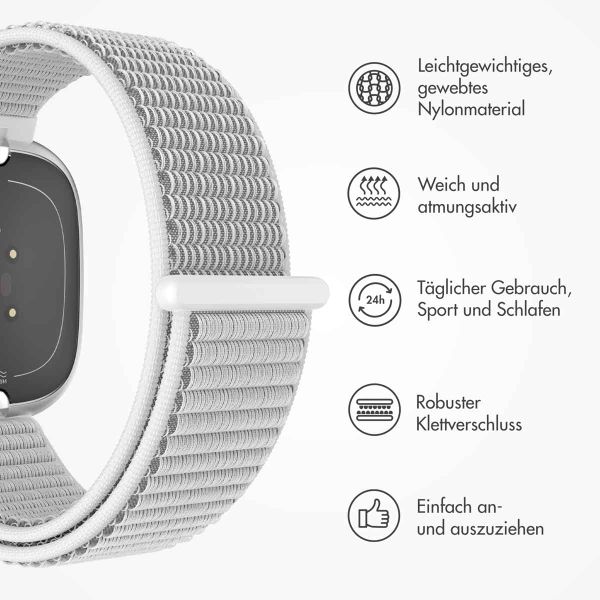 imoshion Nylonarmband für das  Fitbit Versa 4/ 3 / Sense (2) - Grau