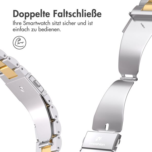 imoshion Edelstahlarmband für das Apple Watch Series 1 bis 9 / SE (38/40/41 mm) | Series 10 (42 mm) - Silber / Gold