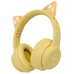 imoshion Kabellose Kinderkopfhörer LED Light Cat Ear - Mit AUX-Kabel - Gelbe