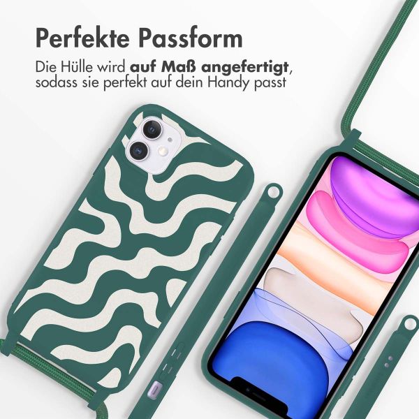 imoshion SilikonHülle design mit Band Apple iPhone 11 - Petrol Green Groovy