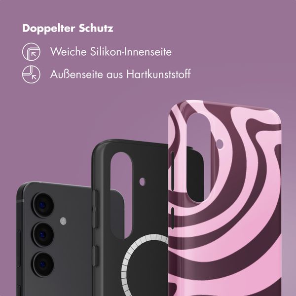 Selencia Vivid Rückabdeckung mit MagSafe Samsung Galaxy S24 - Wavy Swirl Pink Plum