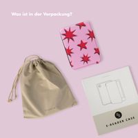 Selencia Vivid Klapphülle Kobo Clara Colour / Clara BW - Stars Rubine Red Light Pink