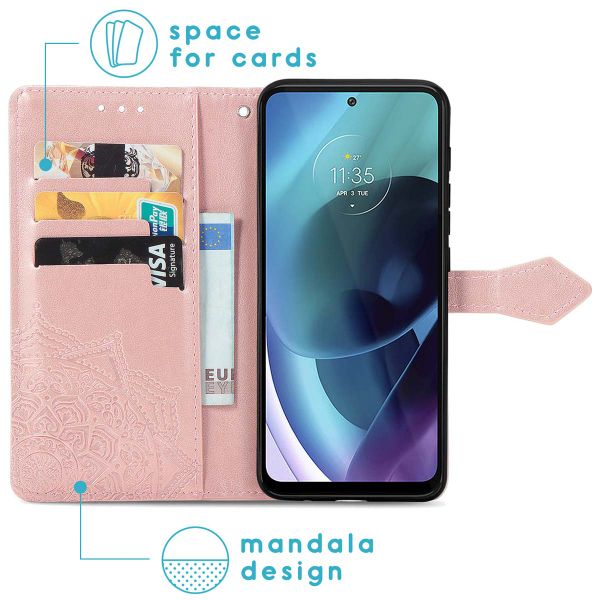 imoshion Mandala Klapphülle für das Motorola Moto G71 -  Rose Gold