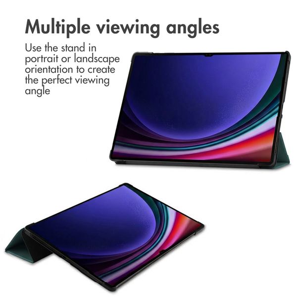 imoshion Trifold Klapphülle Samsung Galaxy Tab S10 Ultra / Tab S9 Ultra - Dunkelgrün