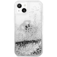 Guess 4G Logo Liquid Glitter Back Cover für das iPhone 13 - Silver