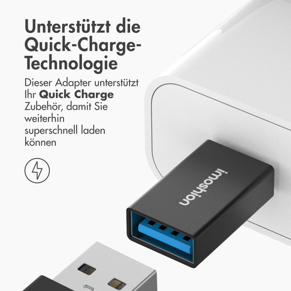 imoshion 2x USB-C (Stecker)-auf-USB-A 3.1 (Buchse)-Adapter – OTG – Schwarz