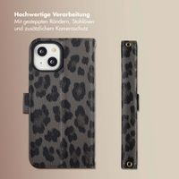 Selencia Sabi Klapphülle mit Leopardenmuster Apple iPhone 14 / 13 - Midnight Black