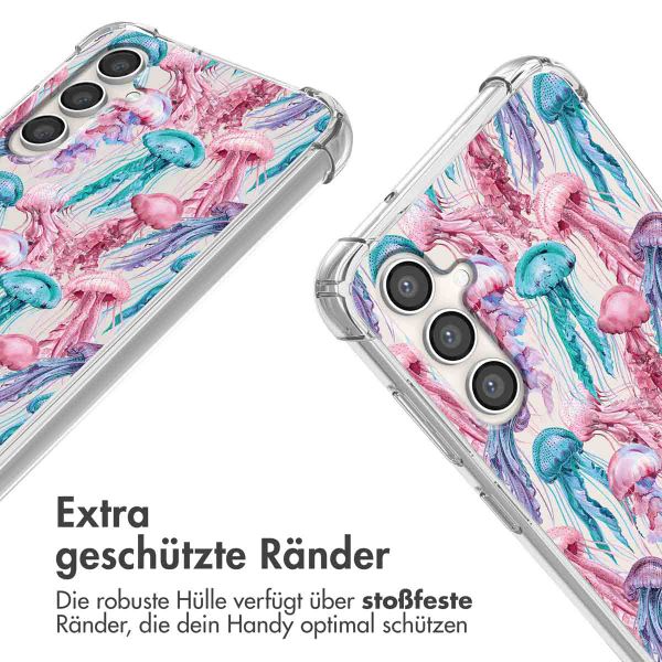 imoshion Design Hülle mit Band Samsung Galaxy S23 FE - Jellyfish Watercolor