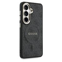 Guess 4G Leather Back Cover mit MagSafe Samsung Galaxy S26 - Gold Edge - Black