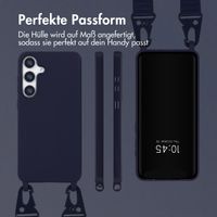 Selencia SilikonHülle mit abnehmbarem Band Samsung Galaxy S25 Plus - Dunkelblau